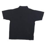 LACOSTE Mens Black & Navy Short Sleeve Plain Polo Shirt M Cotton Blend Classic