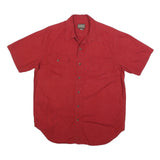 SCHMIDT Mens Red Casual Shirt M Cotton Blend Button Fastening Short Sleeve