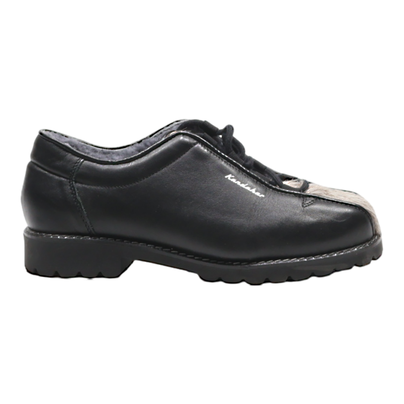 KANDAHAR Fleece Lined Snow Boots Black Leather Womens UK 2