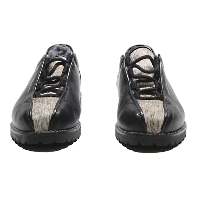 KANDAHAR Fleece Lined Snow Boots Black Leather Womens UK 2