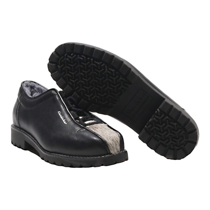 KANDAHAR Fleece Lined Snow Boots Black Leather Womens UK 2