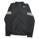 ADIDAS Mens Black Athletic Jacket M Polyester Zip Plain Sportswear