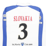 POLO ST MORITZ Mens White & Blue Slovakia Long Sleeve Rugby 2XL Polo Shirt