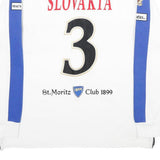 POLO ST MORITZ Mens White & Blue Slovakia Long Sleeve Rugby 2XL Polo Shirt