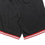 NBA Mens Black Casual Sports Shorts M W30 Red & White Striped Trim Basketball