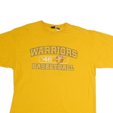 GEAR Mens Yellow Warriors Basketball T-Shirt 2XL Short Sleeve Crew Neck Casual