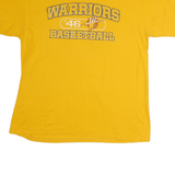 GEAR Mens Yellow Warriors Basketball T-Shirt 2XL Short Sleeve Crew Neck Casual