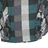 Womens Green Grey Black Abstract Print Top Long Sleeve Round Neck L Polyester