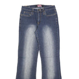 ILLEGAL Womens Jeans Blue Regular Bootcut Denim Medium W28 L32 Stylish Zip