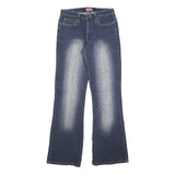 ILLEGAL Womens Jeans Blue Regular Bootcut Denim Medium W28 L32 Stylish Zip