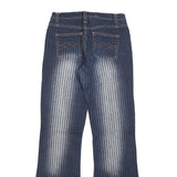 ILLEGAL Womens Jeans Blue Regular Bootcut Denim Medium W28 L32 Stylish Zip