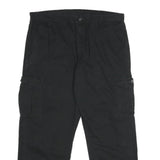WRANGLER Mens Cotton Black Regular Fit Cargo Trousers W38 L30 Casual Utility