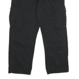 WRANGLER Mens Cotton Black Regular Fit Cargo Trousers W38 L30 Casual Utility