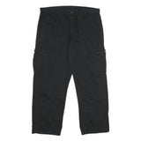 WRANGLER Mens Cotton Black Regular Fit Cargo Trousers W38 L30 Casual Utility