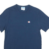 CHAMPION Mens Blue S Short Sleeve Crew Neck Logo T-Shirt Cotton Blend