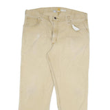 CARHARTT Mens Relaxed Khaki Cotton Blend Zip Trousers W38 L30 Casual Workwear