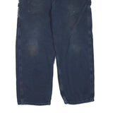 CARHARTT Mens Cotton Blend Blue Regular Straight Trousers W38 L30 Workwear Zip