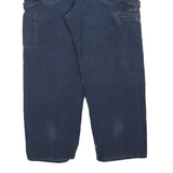 CARHARTT Mens Cotton Blend Blue Regular Straight Trousers W38 L30 Workwear Zip