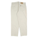 LEE Mens Cotton White Regular Fit Straight Leg Trousers W34 L29 Casual Classic
