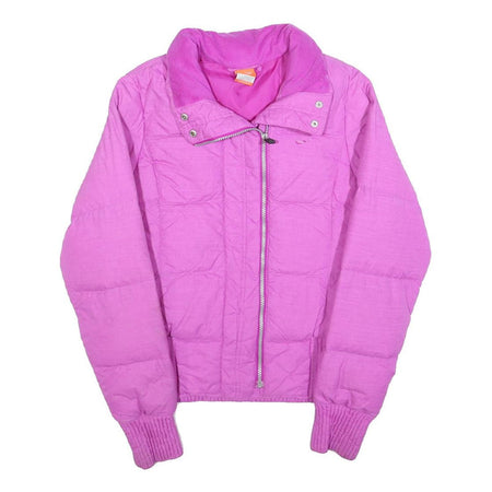 NIKE Womens Pink Purple Jacket M Polyester Puffer Sport Outerwear Zip Up