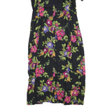NORTON MCNAUGHTON Womens Black Floral Day Cotton Blend Dress L Button Front
