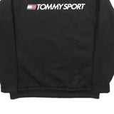 TOMMY SPORT Mens Black Crew Neck S Polyester Blend Sweatshirt Logo Print