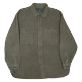 FIELD & STREAM Mens Green Plain Cotton Blend Shirt XL Long Sleeve Casual