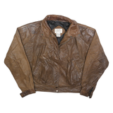 BRASS PLUM Womens Brown Leather Zip Jacket S Soft Supple Classic Stylish