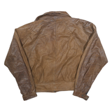 BRASS PLUM Womens Brown Leather Zip Jacket S Soft Supple Classic Stylish