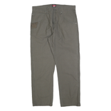 WRANGLER Mens Cotton Blend Green Regular Straight Trousers W34 L30 Casual Zip