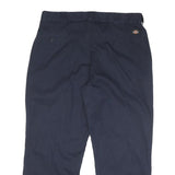 DICKIES Mens Cotton Blend Navy Relaxed Straight Trousers W39 L29 Workwear