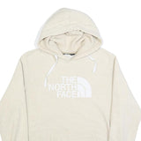 THE NORTH FACE Mens Cream Hoodie L Cotton Blend Pullover Classic Logo