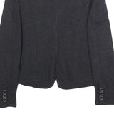 ARMANI JEANS Womens Black Button Jacket S Woven Tailored Casual Workwear