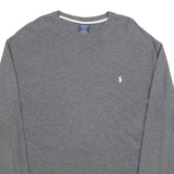 POLO RALPH LAUREN Mens Grey Pullover Cotton Jumper Crew Neck Basic Knit XL