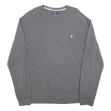 POLO RALPH LAUREN Mens Grey Pullover Cotton Jumper Crew Neck Basic Knit XL