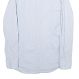 DOLCE & GABBANA Mens Blue Plain Shirt M Luxury Cotton Blend Long Sleeve Button