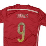 ADIDAS Mens Red & Gold Spain Football Shirt S Short Sleeve Crew Neck Torres 9