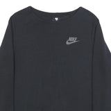 NIKE Womens Black Crew Neck L Cotton Blend Sweatshirt Pullover Casual