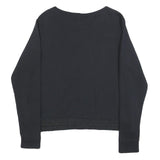 NIKE Womens Black Crew Neck L Cotton Blend Sweatshirt Pullover Casual