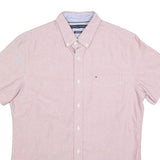 TOMMY HILFIGER Mens Pink Shirt M Button-Down Collar Short Sleeve Cotton
