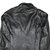 Mens Black Synthetic Classic Jacket 2XL Button Closure Long Sleeve Plain Stylish