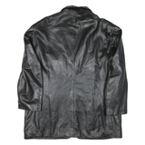 Mens Black Synthetic Classic Jacket 2XL Button Closure Long Sleeve Plain Stylish