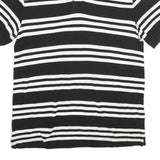 CHAPS Mens Black & White Striped Short Sleeve Polo Shirt L Cotton Casual Summer