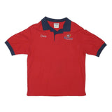 LANDAU Mens Red & Navy Rainbow International Embroidered Short Sleeve Polo Shirt