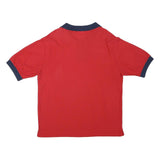 LANDAU Mens Red & Navy Rainbow International Embroidered Short Sleeve Polo Shirt