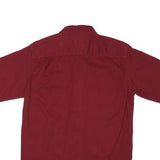 WRANGLER Mens Red Short Sleeve Cotton Blend Shirt S Casual Workwear Button