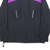 ADIDAS Womens Purple & Black Track Jacket UK 10 Polyester Blend Zip Zip-Up