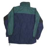 COLUMBIA Mens Blue & Green Outdoor Jacket L Polyester Windbreaker Zip Closure