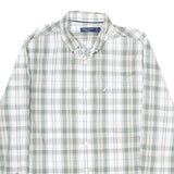 NAUTICA Mens Green & White Check Shirt S Cotton Long Sleeve Button Down Casual