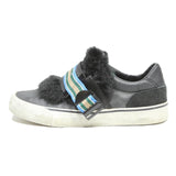 DIESEL Womens Black Leather Casual Flats UK 7 Blue Buckle Detail Comfortable